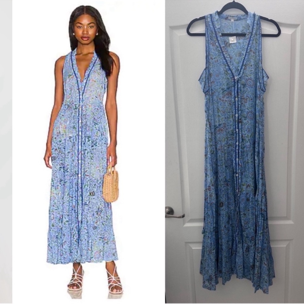 Poupette st Barth Nana blue print maxi dress S - Picture 2 of 5